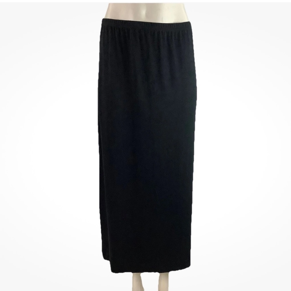 Free People Beach Sz M Maxi Slinky Pull On Casual Lightweight Skirt Black